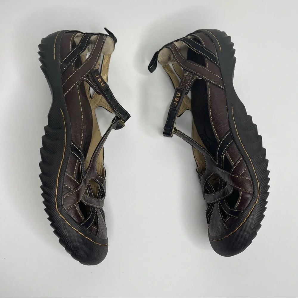 JBU by Jambu Brown Vegan Leather Mary Jane Walking Shoes Size 7 Fishermancore